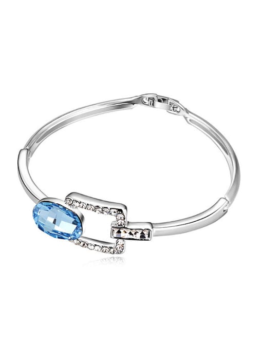 light blue Simple Oval austrian Crystal Alloy Bracelet