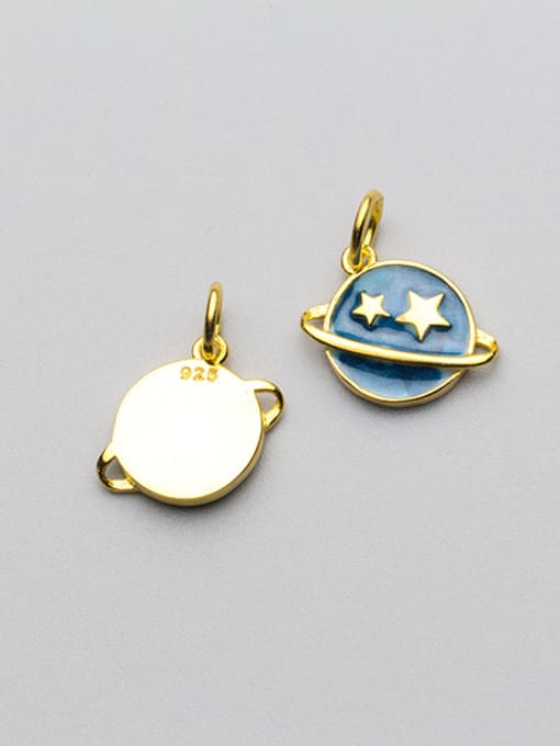 FAN 925 Sterling Silver With Gold Plated Trendy Round star Charms 2
