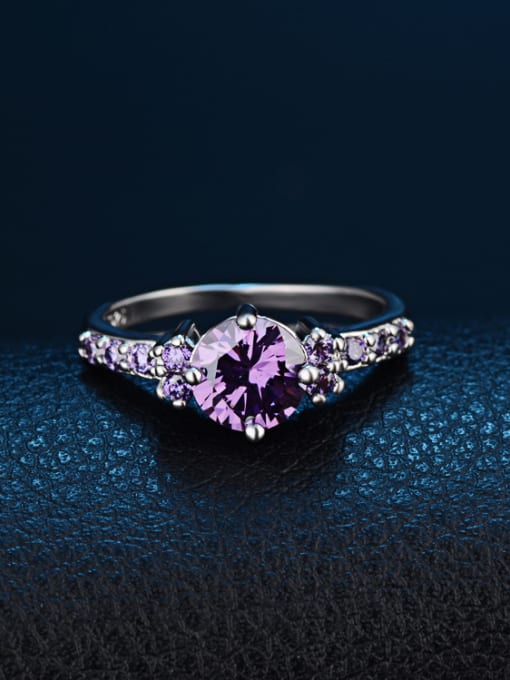 KENYON Fashion Cubic Purple AAA Zircon Copper Ring 2