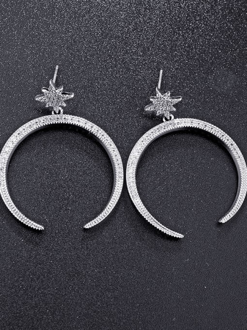 platinum-plated European and American creativity exaggeration star opening Big Circle Earrings