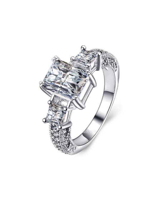 ZK AAA Zircons White Gold Plated Fashion Ring