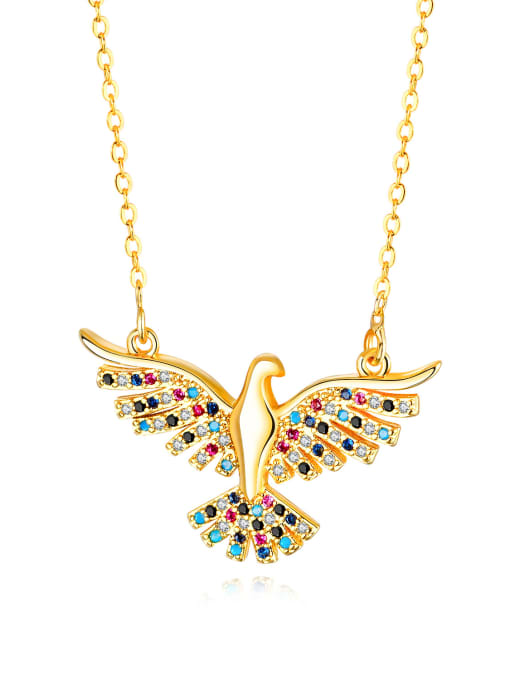 Open Sky Copper With 18k Gold Plated Fashion A great hawk spreads its wings Necklaces 0