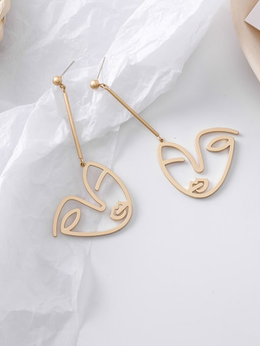 Girlhood Alloy With Imitation Gold Plated Hip Hop Hollow  Irregular Drop Earrings 1