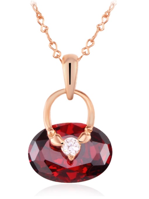 Rose gold,Red 2018 Elegant Zircon Necklace