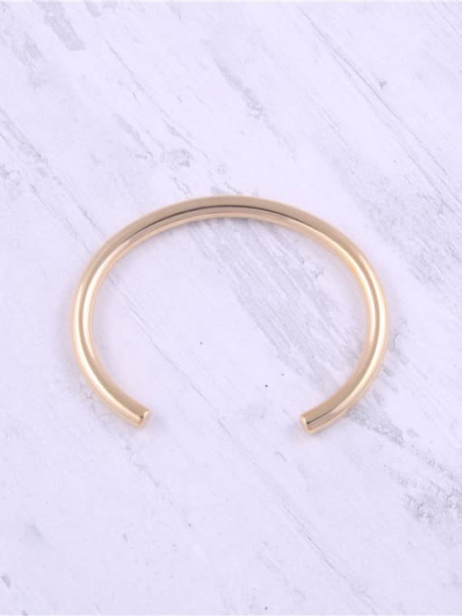 GROSE Titanium With Gold Plated Simplistic  Smooth Round Bangles 4