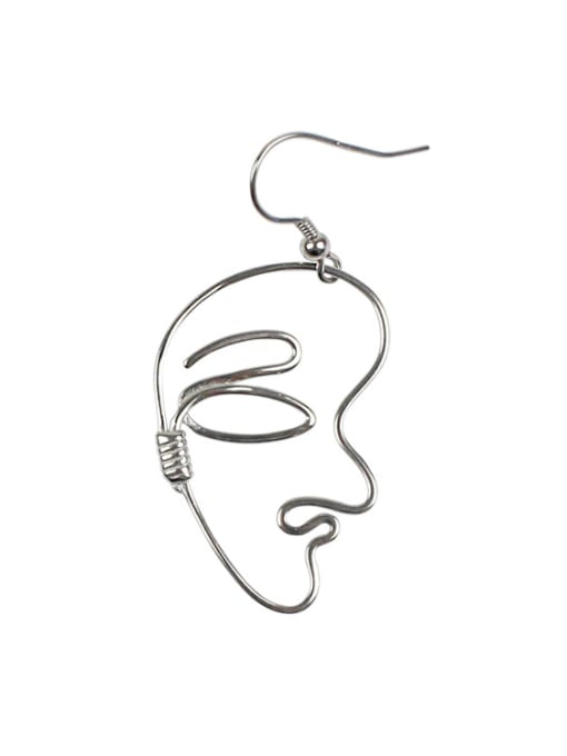 1 Personalized Exaggerated Abstract Face Silver Earring