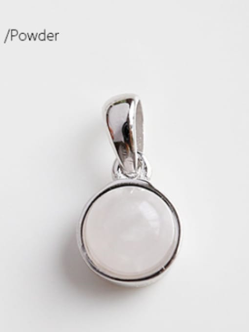 Powder Sterling silver crystal agate geometry semi-precious stones pendant