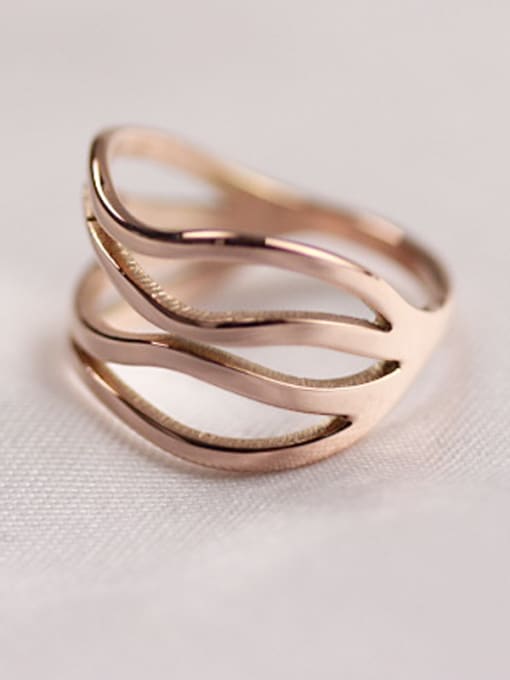 GROSE Irregular Lines Rose Gold Plated Ring 2