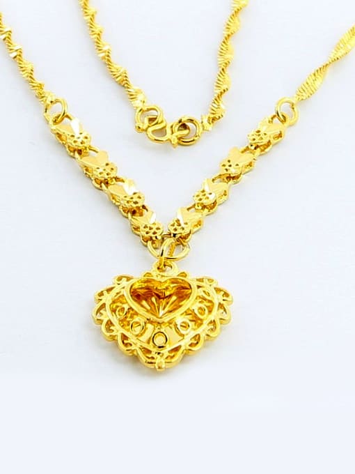 Yi Heng Da Elegant Double Layer 24K Gold Plated Heart Shaped Necklace 0