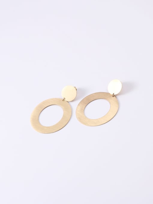 GROSE Titanium With Gold Plated Simplistic Round Drop Earrings 2