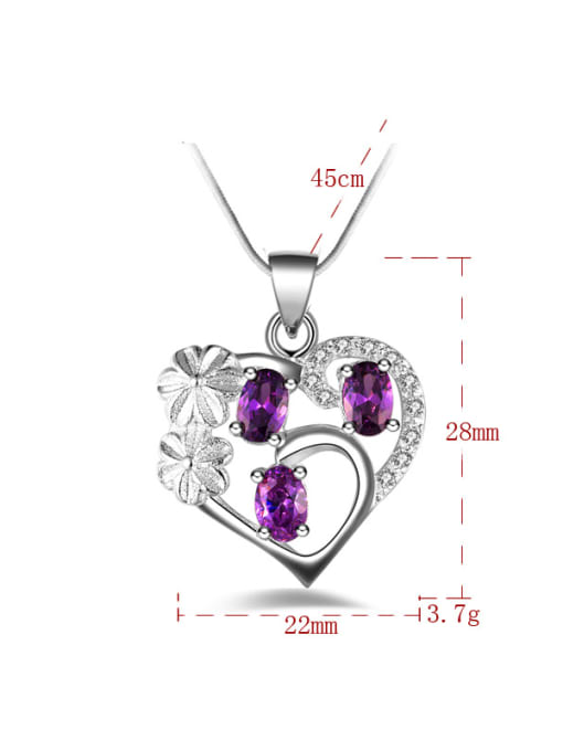Ya Heng Fashion Hollow Heart Flowers Zirconias Pendant Copper Necklace 3