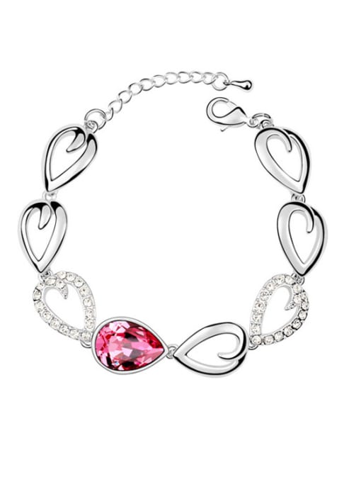 pink Fashion austrian Crystal Water Drop Alloy Bracelet