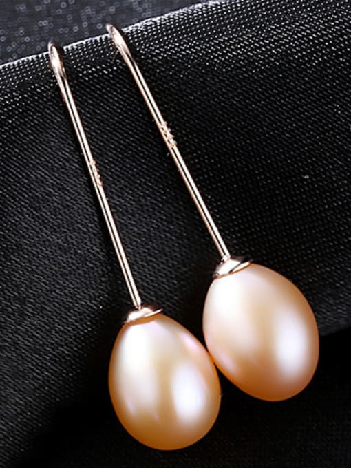 Pink Pure silver 8-9mm Natural Pearl Earrings