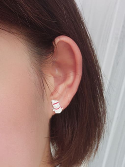 Peng Yuan Personalized Christmas Snowman Stud Earrings 1