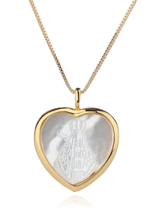 ROSS Copper With Shell Trendy Heart Locket Necklace 0