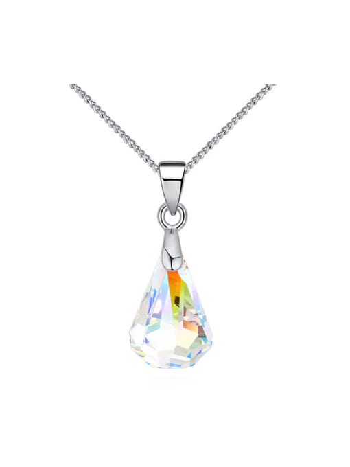 QIANZI Water Drop austrian Crystals Pendant Platinum Plated Necklace 0