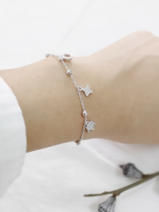DAKA Fashion Tiny Zirconias Adjustable Silver Bracelet 1