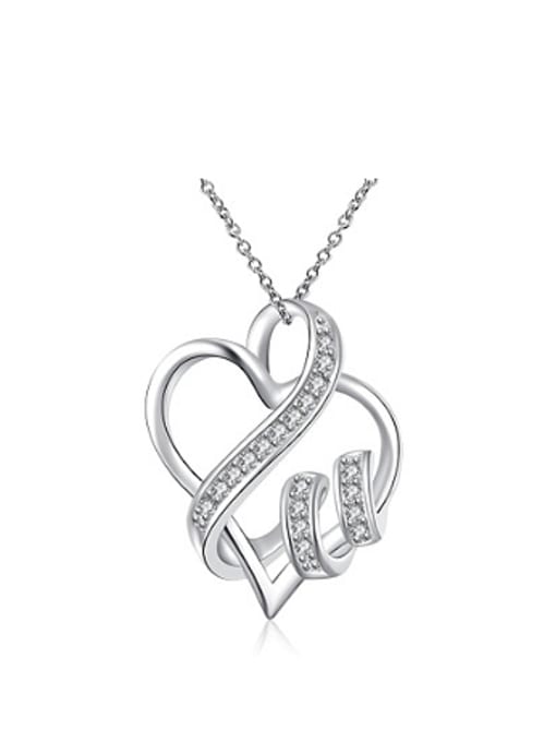 OUXI Fashion Hollow Heart-shaped Zircon Necklace 0