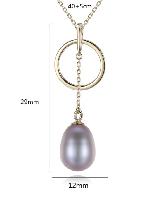 CCUI Sterling Silver Natural Pearl Necklace with three colors optional 3