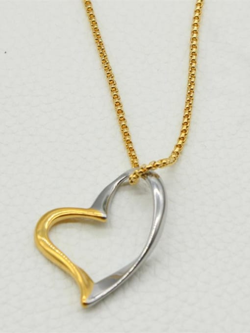 Color Color Plated Heart-shaped Pendant Necklace