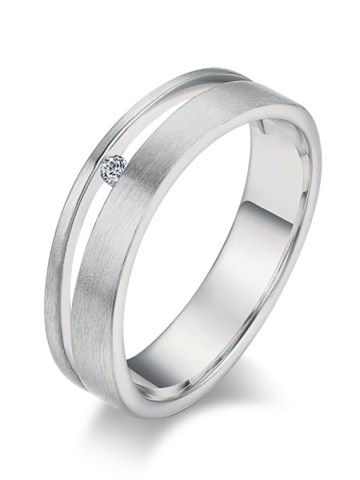 ZK Simple Style Matt Ring with Platinum Plating 1