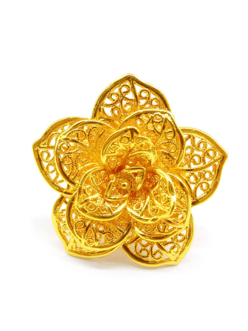 golden Personality Flower Shaped Women Ring