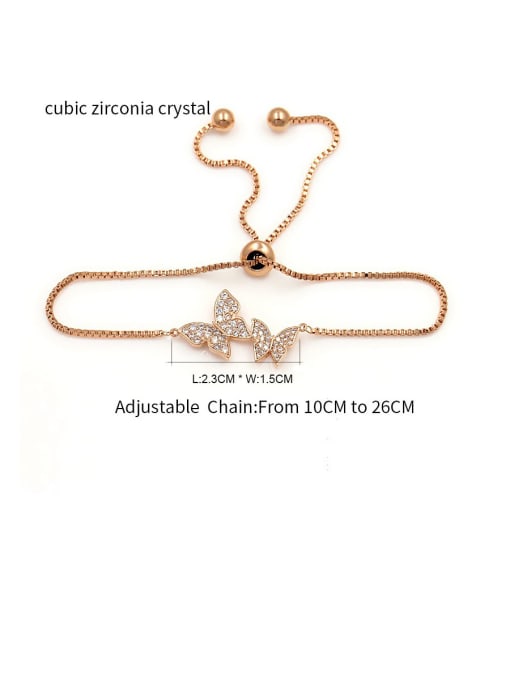 Mo Hai Copper With Cubic Zirconia Simplistic Butterfly Bracelets 4