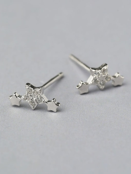 One Silver 925 Silver Flower Shaped Stud cuff earring 0