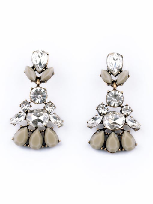 KM Retro Western Style Artificial Stones Drop Chandelier earring