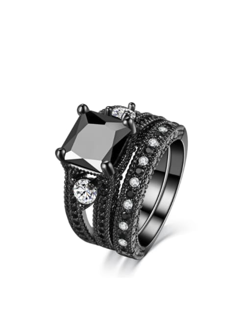 ZK Black Nano Plating Fashion Western Unisex Ring 0