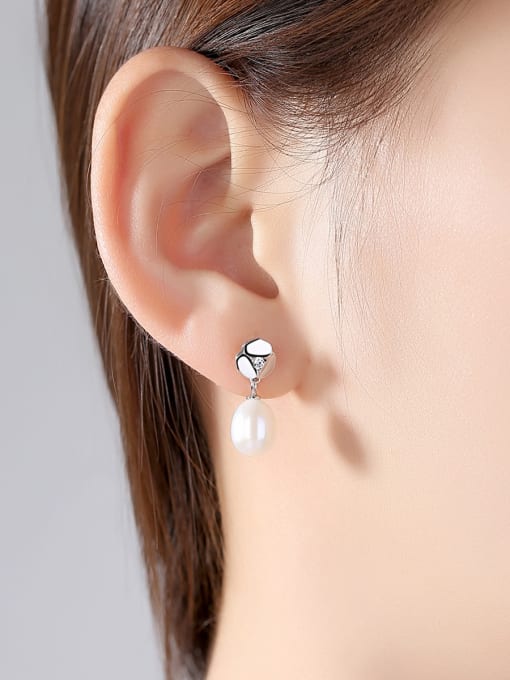 CCUI Sterling Silver 7-8mm natural pearl earrings 1