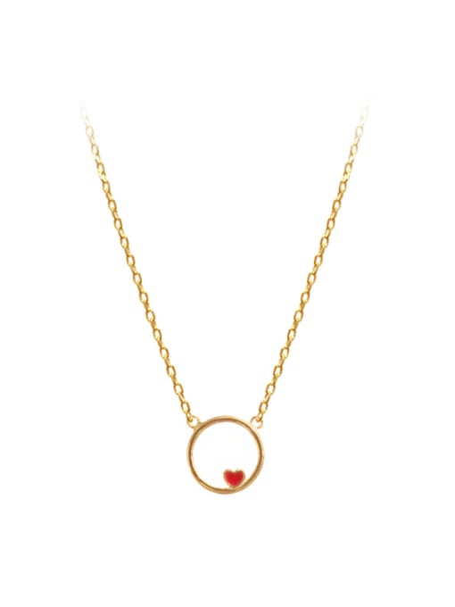 Peng Yuan Mini-heart shape Round Silver Necklace 0