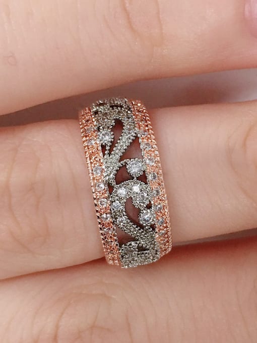 MATCH Copper With Cubic Zirconia Two-color plating Ring 2