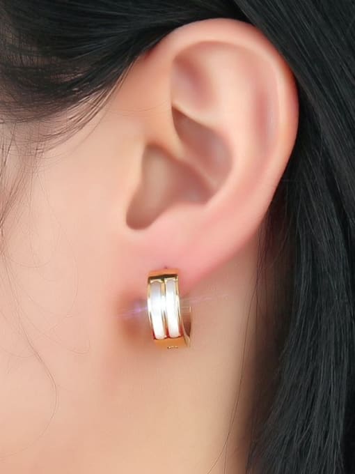 CONG Trendy Gold Plated Shell Geometric Shaped Clip Earrings 1