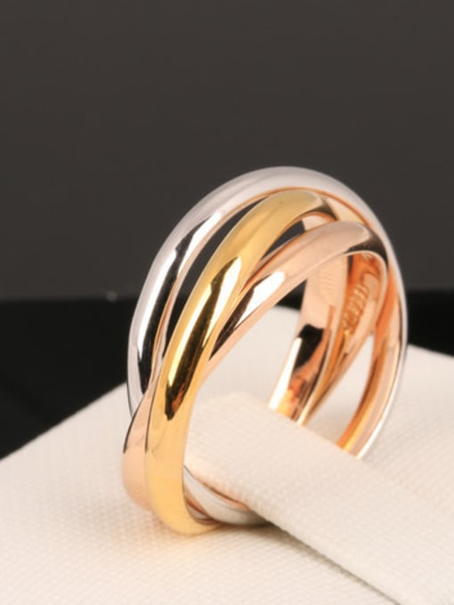 ZK Three Color Plated Fashion Copper Ring 1
