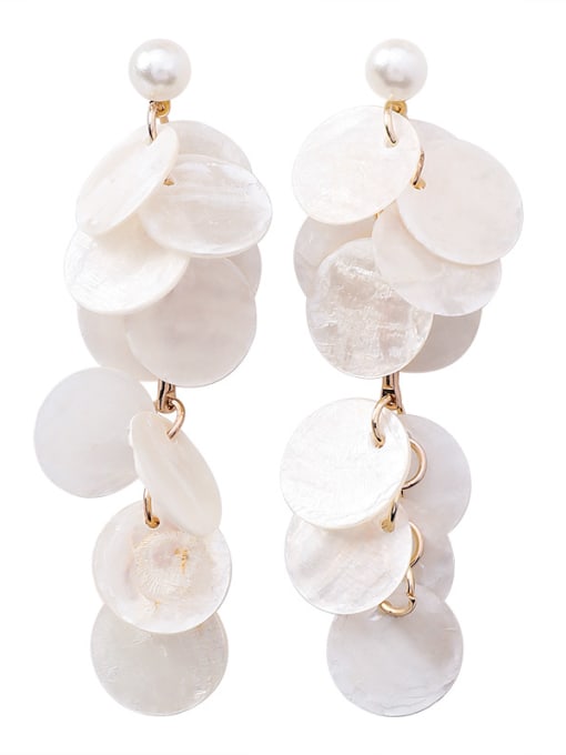 Girlhood Alloy With 18k Gold Plated Trendy Shell Charm Earrings 1