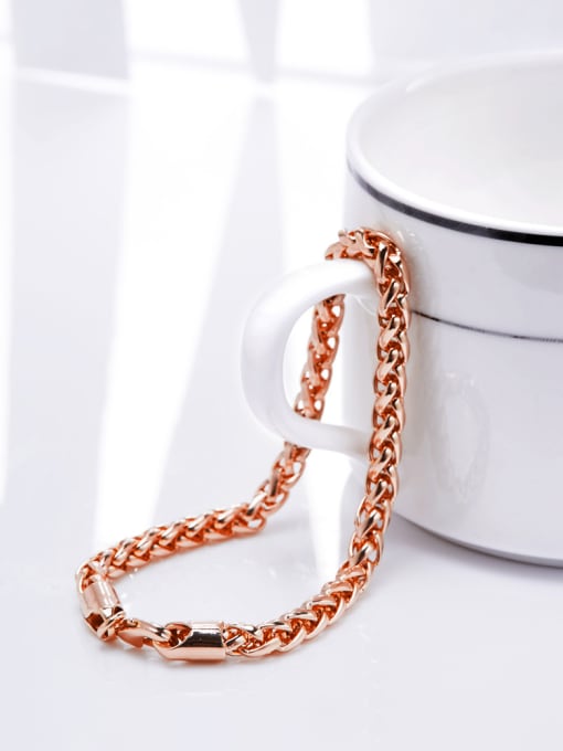 Ronaldo Exquisite Rose Gold Plated Twisted Rope Bracelet 2