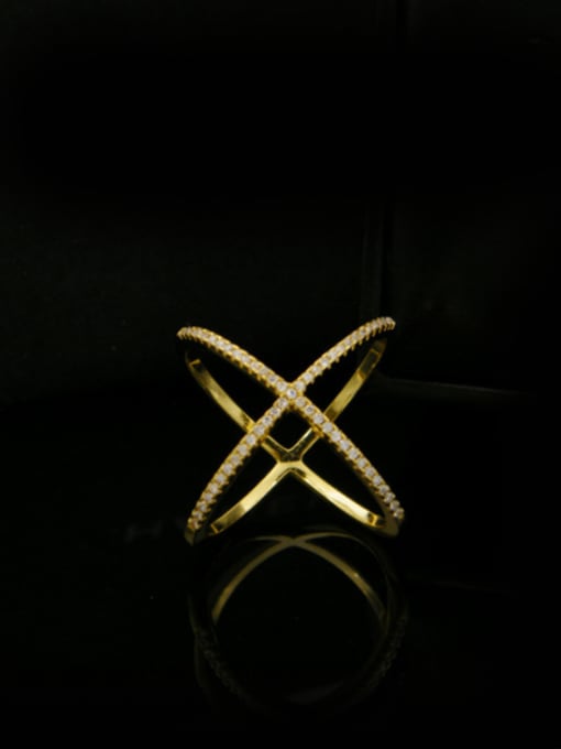 My Model Simple Cross Lines Stacking Ring 0