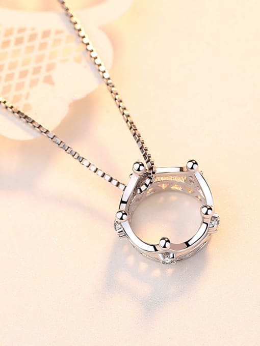 Peng Yuan Fashion Shiny Rhinestones-studded Crown 925 Silver Single Pendant 2