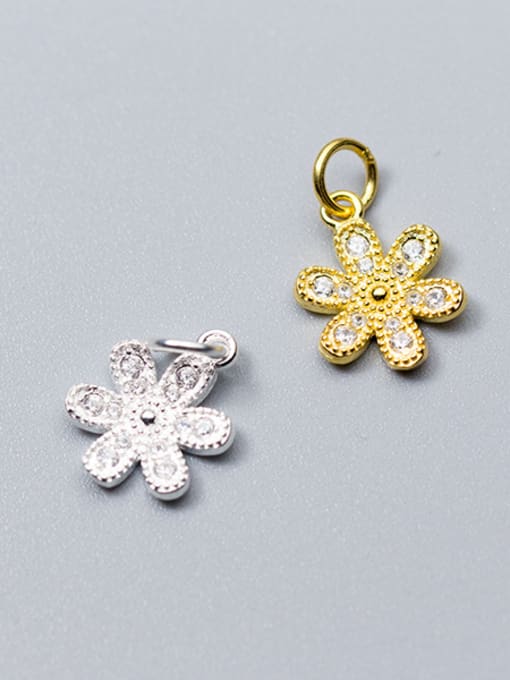 FAN 925 Sterling Silver With 18k Gold Plated Cute Flower Charms 1