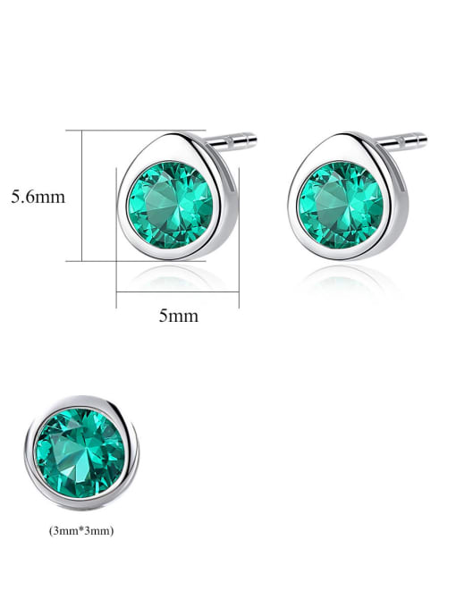 CCUI 925 Sterling Silver With Cubic Zirconia Cute Round Stud Earrings 4