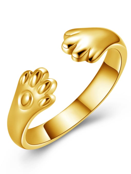 Golden Color Elegant Plating Creative Opening Copper Ring