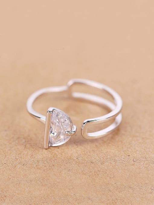 Peng Yuan Platinum Plated Zircon Opening Midi Ring