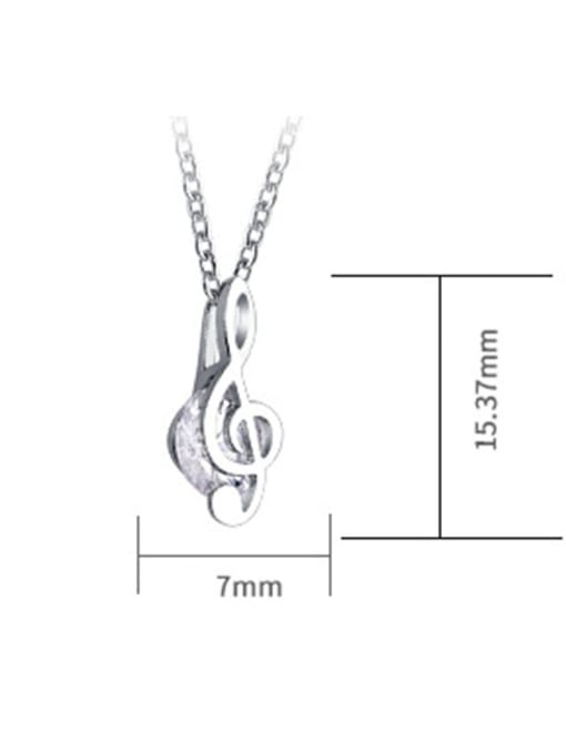 Dan 925 Sterling Silver With Cubic Zirconia Simplistic Note Necklaces 2