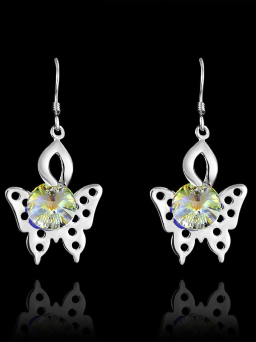 SANTIAGO Fashion Hollow Butterfly Cubic Zircon 925 Silver Earrings 0