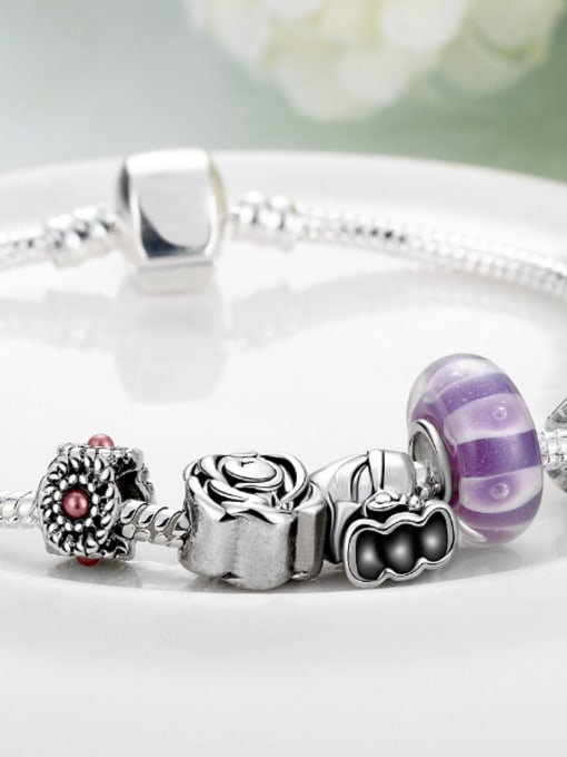 OUXI Retro Flowery Decoration Glass Beads Bracelet 2