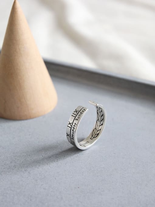 DAKA Sterling silver retro roman numerals ring 1