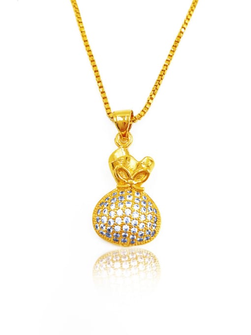 Neayou Luxury Purse Shaped Rhinestones Necklace