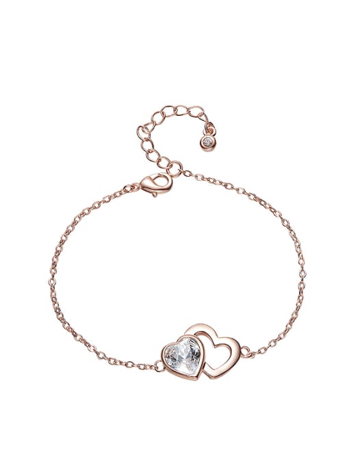 CEIDAI Simple Heart shaped austrian Crystal Bracelet 0