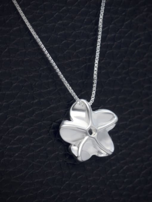 Rosh S925 silver beautiful bauhinia flower necklace 1